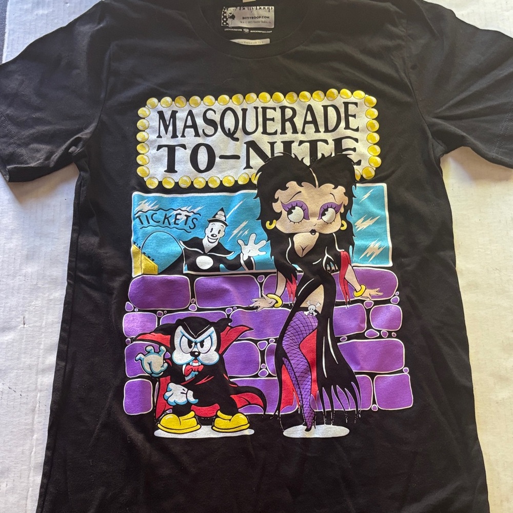 BETTY BOOP Masquerade Black Graphic T-Shirt